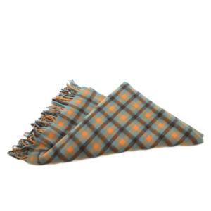 Begg&Co ストール マフラー ウール アンゴラ混 オレンジ 青 ブルー チェック /FF