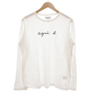 Tシャツ ロンT 長袖 2 クルーネック ロゴプリント 白 ホワイト /GV