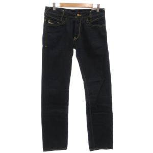 POIAK デニムパンツ ジーンズ W29 L32 ストレート ボタンフライ インディゴブルー /GV