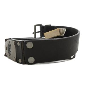 DIESEL レザーベルト 本革 黒 ブラック ロゴスタッズ /GV