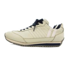 カタリ限定復刻 マラソン スニーカー 41 26cm シューズ レザー ローカット 白 ホワイト 紺 ネイビー