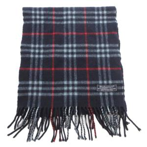 burberrys ヴィンテージ マフラー カシミヤ ウール ネイビー