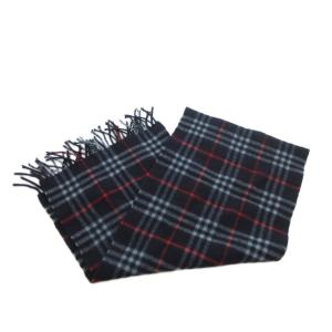 burberrys ヴィンテージ マフラー カシミヤ ウール ネイビー