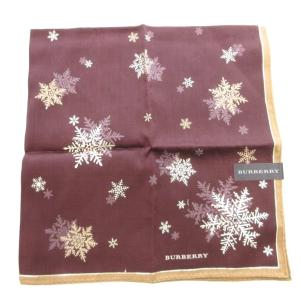 ハンカチ ブラウン 雪の結晶プリント