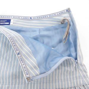 BURBERRY BLUE LABEL タグ付き ミニスカート 38 フリル ティアード ストライプ 水色 ライトブルー /AE