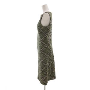 BURBERRY BLUE LABEL 美品 ワンピース 38 ひざ丈 ノースリーブ ノバチェック カーキ /AE