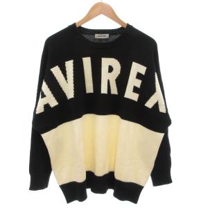 Belle ニット セーター 長袖 F プルオーバー バイカラー バックロゴ 白 ホワイト 黒 ブラック