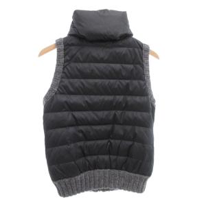 自由区 ダウンベスト 38 切替ニット リバーシブル グレー 茶 ブラウン /AE