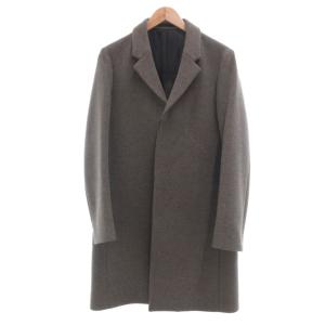 美品 ウーステッド 比翼 チェスターコート カシミヤ混 1 グレージュ /UO