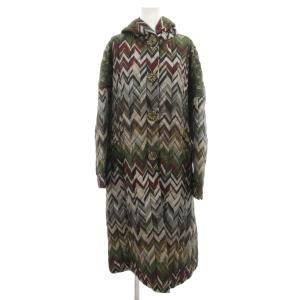 ヴィンテージ シェブロン柄 ロングコート M マルチカラー /UO