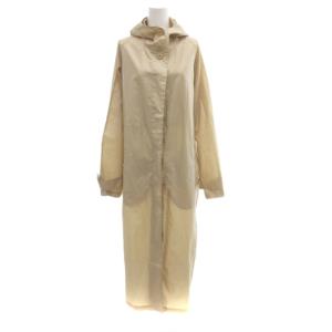 フーデッドコート ロング 薄手 ナイロン ベージュ /AE