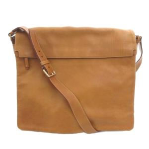 フラップ ショルダーバッグ ブラウン
