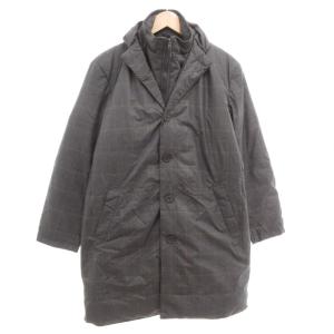 AUSTRALIAN 650FILL ダウンチェスターコート M ジップアップ チェック ダークグレー