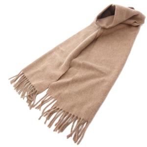 マフラー ストール フリンジ ポニー刺繍 イタリア製 ベージュ系 /UO AA
