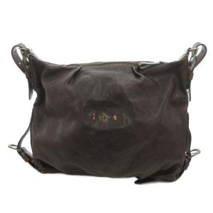 HENRY BEGUELIN ショルダーバッグ オミノ刺繍 レザー ブラウン