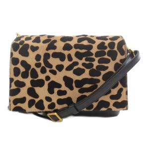 ショルダーバッグ ハラコ ヒョウ柄 レオパード柄 黒 ブラック 茶 ブラウン /AE