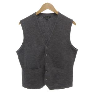 メリノウール Vネックウエストコート ニットベスト ジレ S グレー 100209740 /GV
