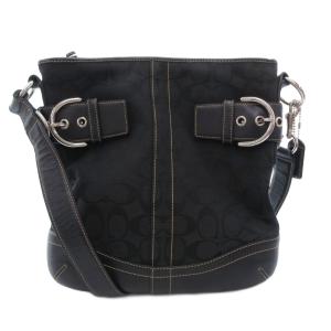 ショルダーバッグ シグネチャー キャンバス レザートリム 黒 ブラック 3574 /UO