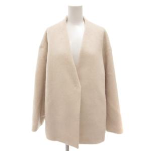 Sophi 23AW モヘヤ シャギー ショート コート 38 ノーカラー 白 ホワイト /AE