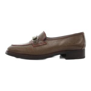 GUCCI ホースビットローファー 41.5 26.5cm シューズ ステッチ レザー 本革 茶 ブラウン /AE