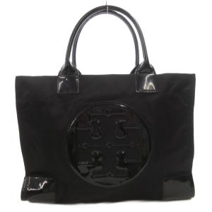 エラ トートバッグ 手提げ ロゴ エナメル ナイロン ブラック /FF