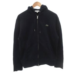 レギュラーフィット プレミアムコットンジップスウェットパーカ フーディ ロゴ刺繍 長袖 L 紺 ネイビー