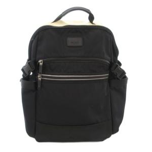 リュックサック バックパック ロゴ 刺繍 ナイロン レザー  黒 ブラック 55982DWO /AE