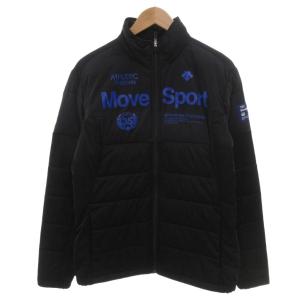 GOLF 中綿ジャケット ブルゾン L 黒 ブラック スタンドカラー ロゴプリント DGMQJK10 /FF