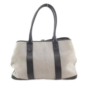 BARNEYS NEW YORK トートバッグ ワンショルダー キャンバス レザー グレー 紺 ダークネイビー /AE