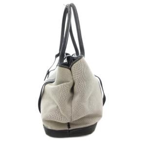 BARNEYS NEW YORK トートバッグ ワンショルダー キャンバス レザー グレー 紺 ダークネイビー /AE