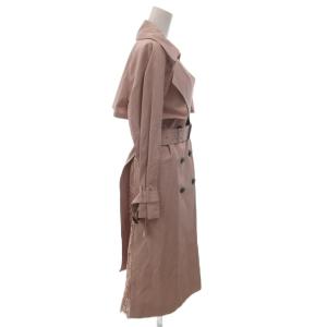 GRACE CONTINENTAL 21SS バックレーストレンチコート ひざ丈 36 ピンク ダブルブレスト ベルト付き /FF