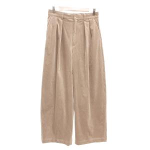 コーデュロイパンツ スラックス タック ベージュ /AE