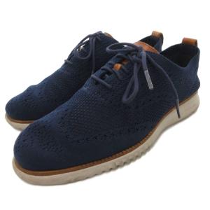 ZEROGRAND スニーカー 8 25.5cm シューズ ローカット ニット 紺 ネイビー C27569