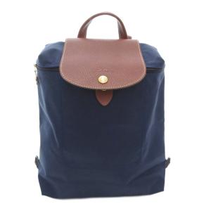 LE PLIAGE リュックサック デイパック ロゴ ナイロン レザー 紺 ネイビー 1699089556