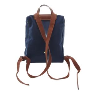 Longchamp LE PLIAGE リュックサック デイパック ロゴ ナイロン レザー 紺 ネイビー 1699089556