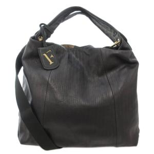 エリザベス ハンドバッグ ショルダー 2WAY レザー 本革 ロゴ 黒 ブラック /AE