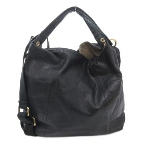 FURLA エリザベス ハンドバッグ ショルダー 2WAY レザー 本革 ロゴ 黒 ブラック /AE