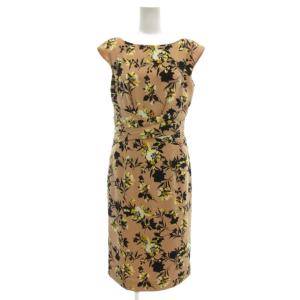 ワンピース ロング ノースリーブ 38 花柄 サーモンピンク /GV