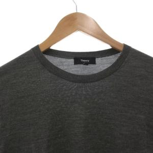 Theory 24AW Regal Wool Crew Neck PO P ニット セーター 薄手 長袖 L グレー