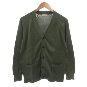 マーガレットハウエル カーディガン ニット コットン Vネック M グリーン /FF