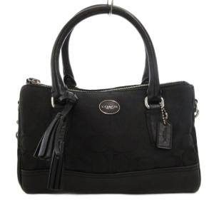 2WA ハンドバッグ ショルダー シグネチャー キャンバス 黒 ブラック 49283 /FF