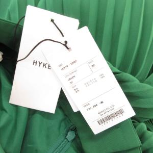 HYKE タグ付き 変形プリーツスカート 02 マキシ ロング アシンメトリー 緑 グリーン /AE