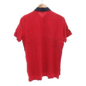 POLO RALPH LAUREN ポロシャツ 半袖 M 鹿の子 サマークラシック ビッグポニー 刺繍 赤 レッド 紺 ネイビー /AE