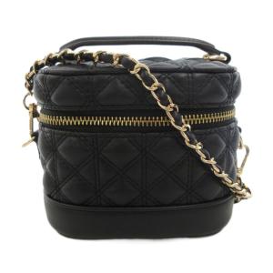 バニティバッグ チェーンショルダー キルティング 斜め掛け ブラック 黒 /FF