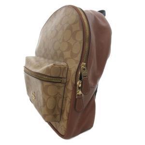 COACH チャーリー リュックサック デイバッグ シグネチャー 総柄 ロゴ F32200 ブラウン /FF
