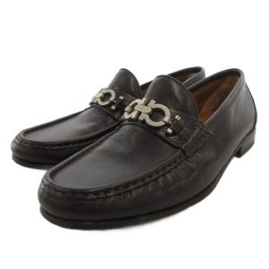 ガンチーニ ローファー シューズ レザー 茶 ブラウン 7 /FF