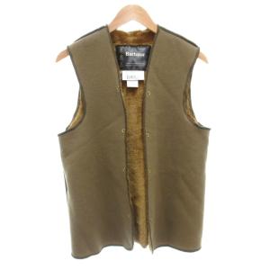 WARM PILE LINING パイルライニング ベスト ジレ C32/81cm 裏ボア カーキ 茶