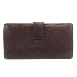 GUCCI グッチシマ 二つ折り 長財布 Wホック フラップ ロゴ レザー 112715 3661 ボルドー /GV
