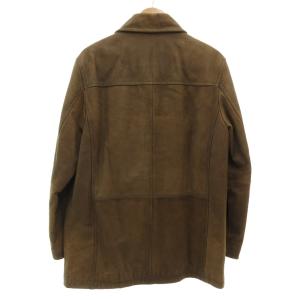 Eddie Bauer EddieBauer ステンカラーコート ロング 裏地キルティング M カウレザー 牛革 茶 ブラウン /GV
