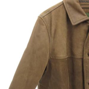 Eddie Bauer EddieBauer ステンカラーコート ロング 裏地キルティング M カウレザー 牛革 茶 ブラウン /GV